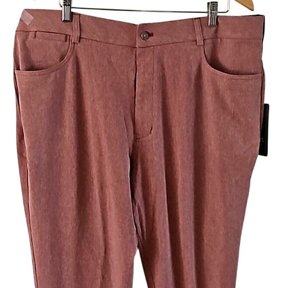 Walter Hagen Men's Perfect 11 Slim Fit Pants - Maroon/White - Size 42x30 - NWT - Picture 5 of 9